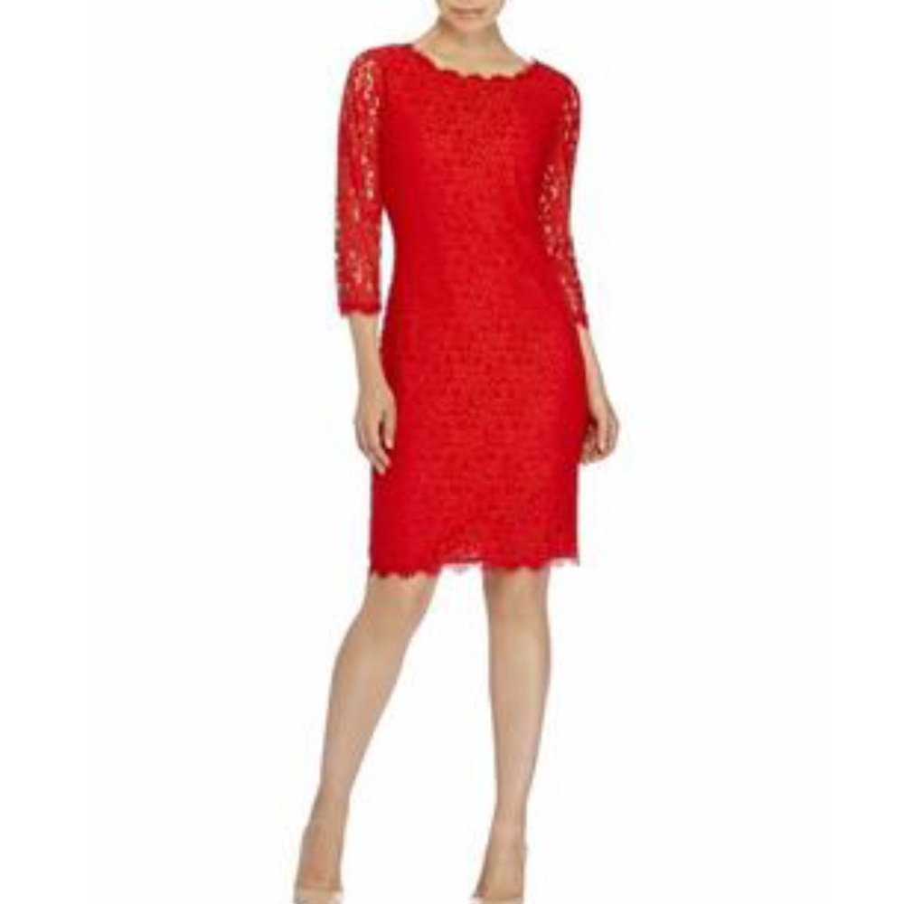 Diane Von Furtenberg Poppy Red Lace Brand New Dres